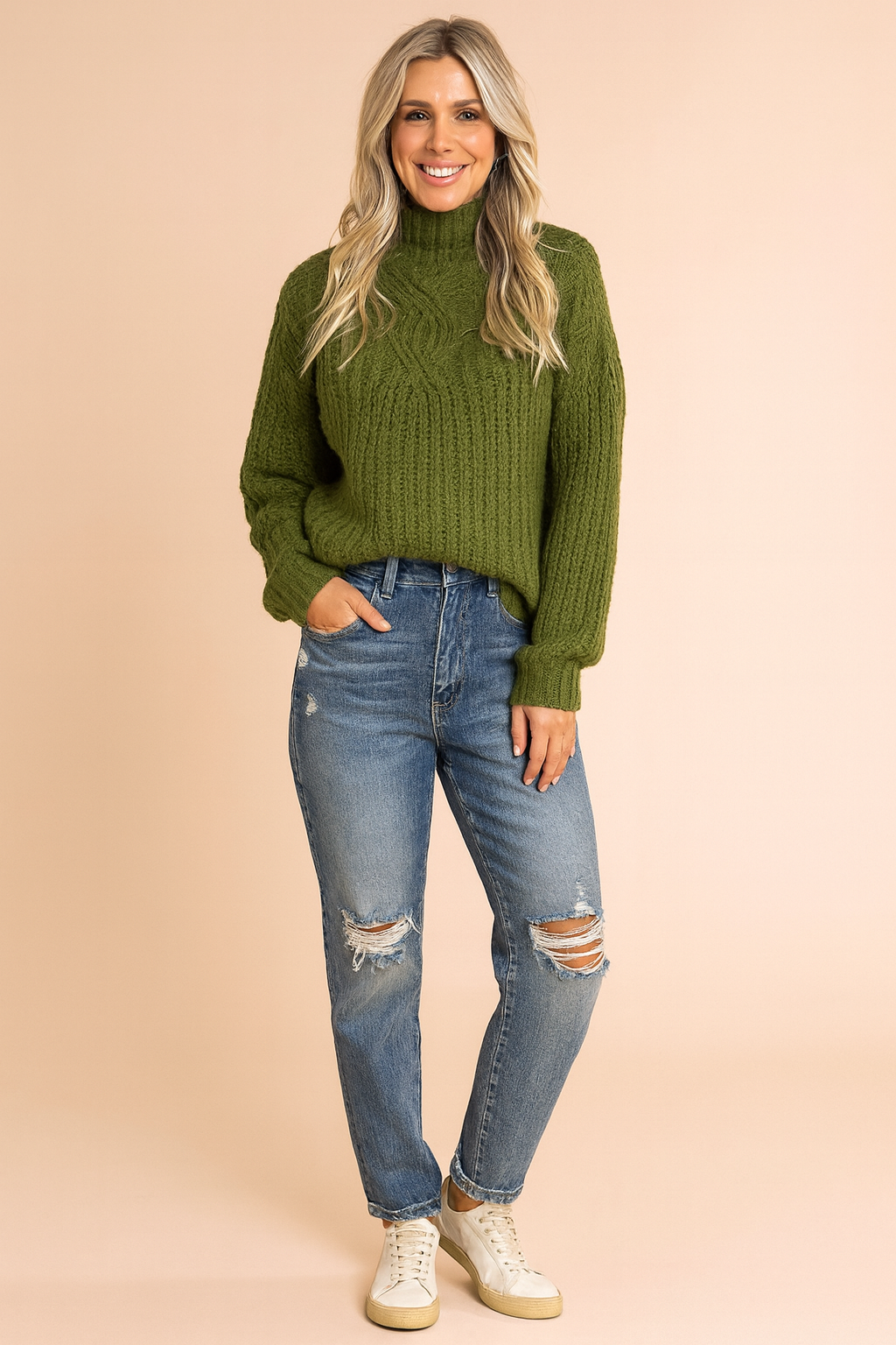 Alice | Cable Knit Turtleneck Sweater in Relaxed Fit for Effortless Style 0