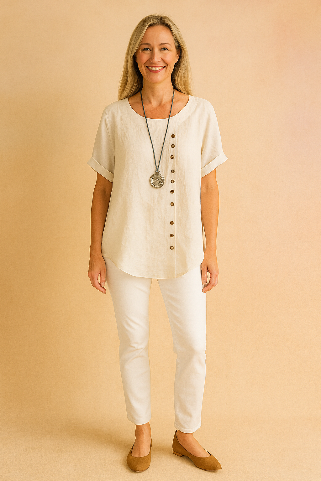 Asymmetrical Womens Blouse with Unique Fastening for Stylish Everyday Wear 4