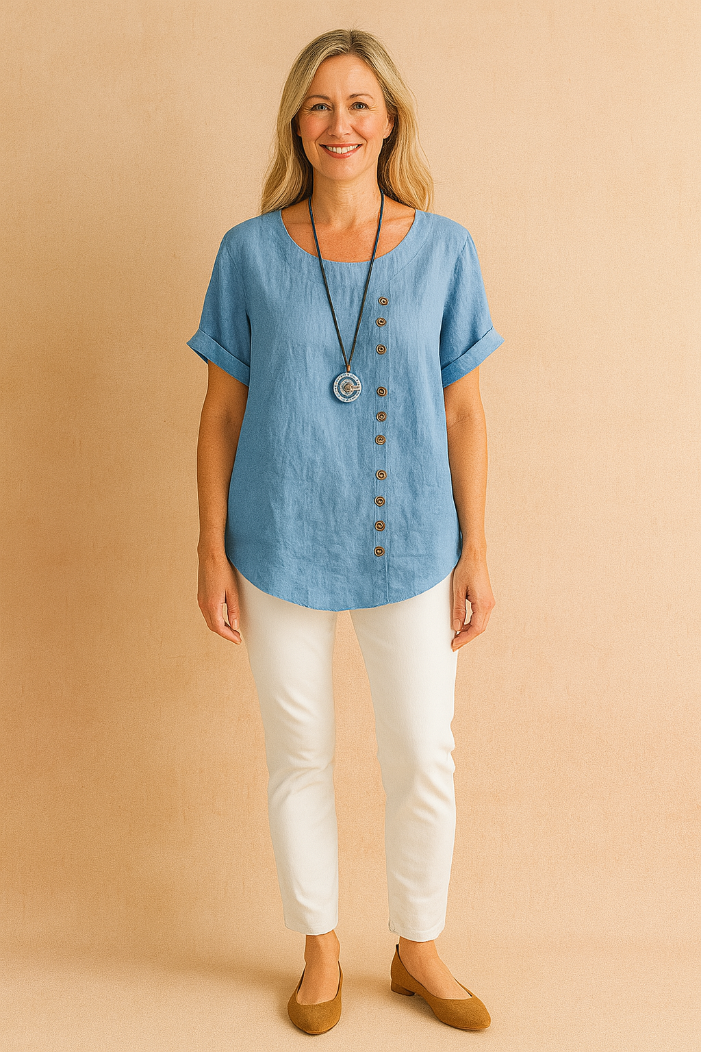 Asymmetrical Womens Blouse with Unique Fastening for Stylish Everyday Wear 5
