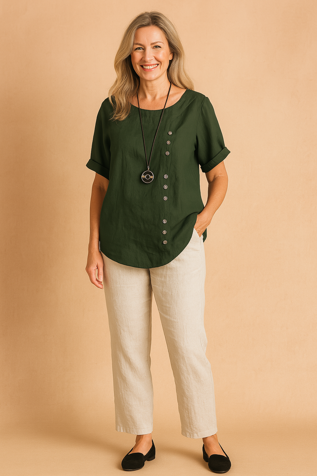 Asymmetrical Womens Blouse with Unique Fastening for Stylish Everyday Wear 8