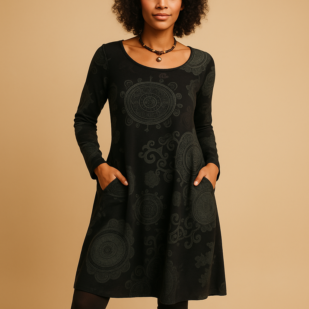 Bohemian maxi dress with pockets for women | Willow 1