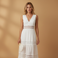Clover white lace dress for women | Sena 1