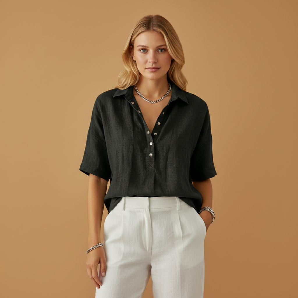 Collared button blouse for women | Lana