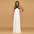 Crossover halter neck maxi dress for women | Eloise