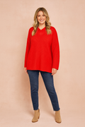 Dorota Oversized V-Neck Women's Sweater in Soft Fabric Blend 0