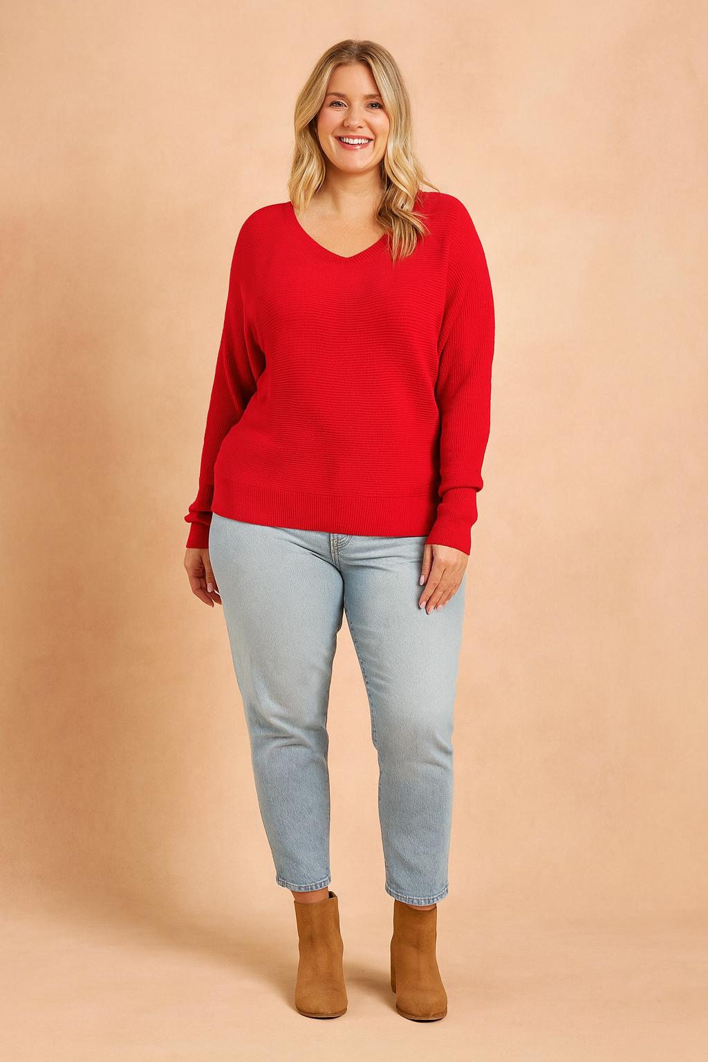 Dorota Oversized V-Neck Women's Sweater in Soft Fabric Blend 2