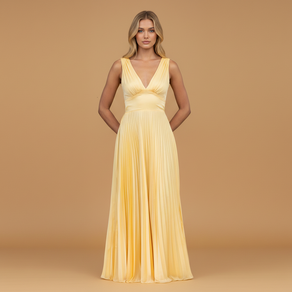 Elegant pleated maxi dress for women | Tamara 0