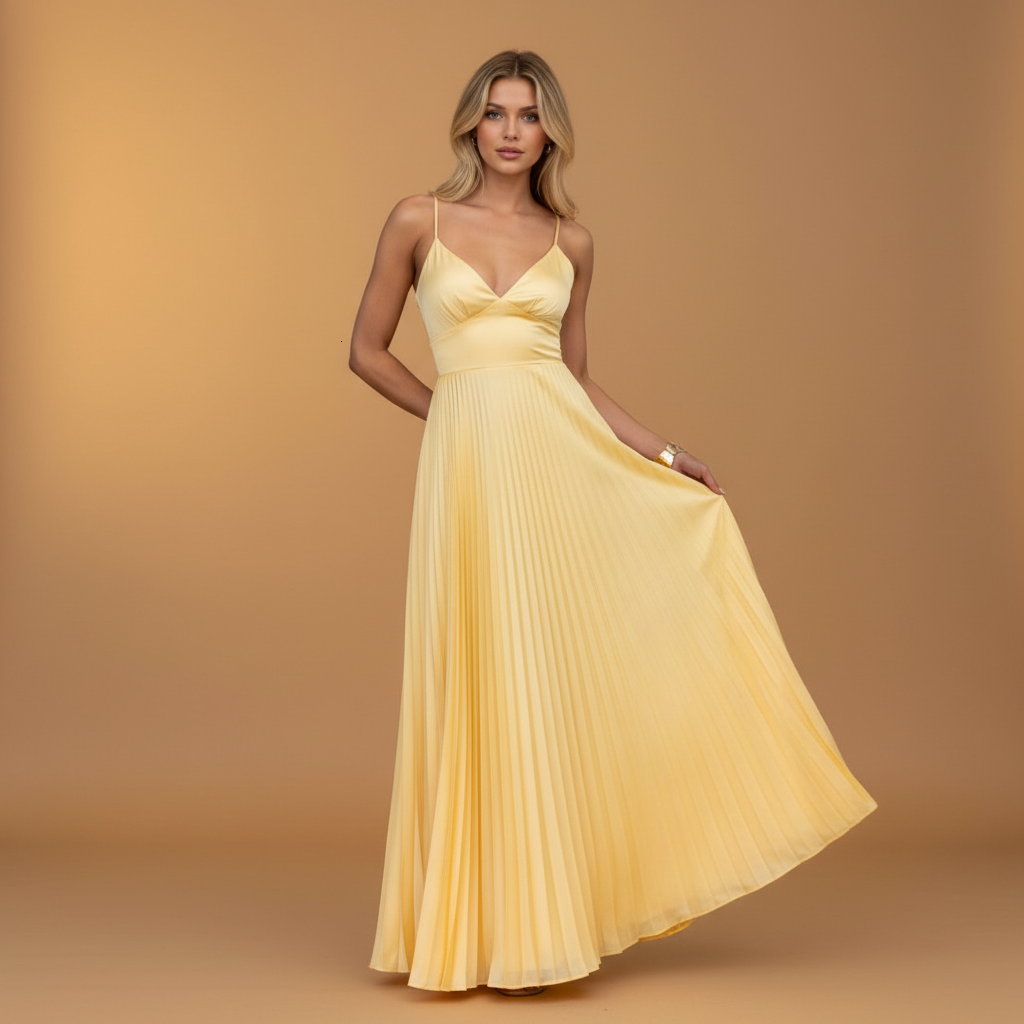 Elegant pleated maxi dress for women | Tamara 1