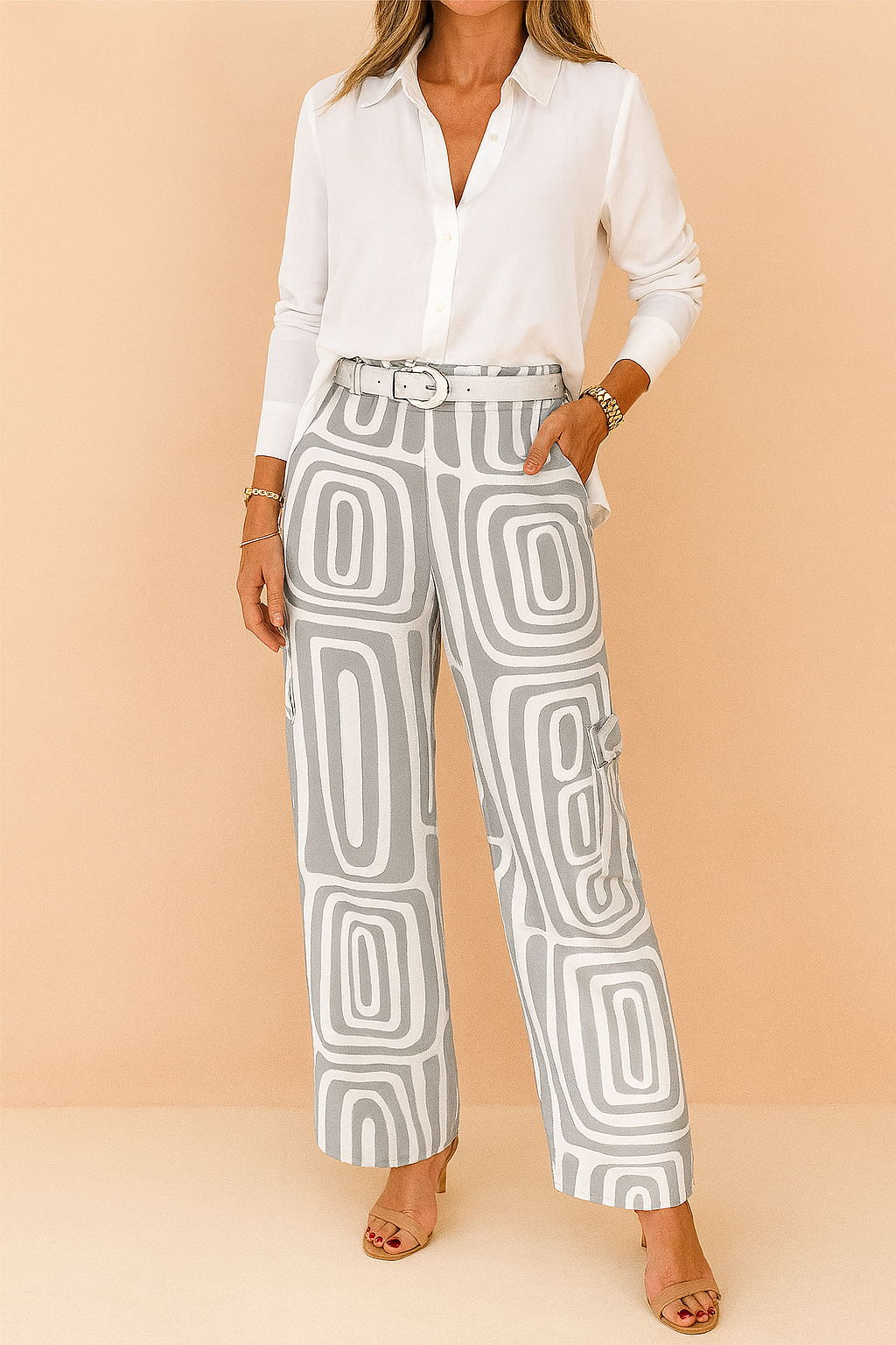 Geometric Print Trousers | Comfortable and Stylish Loose-Fit Pants 1