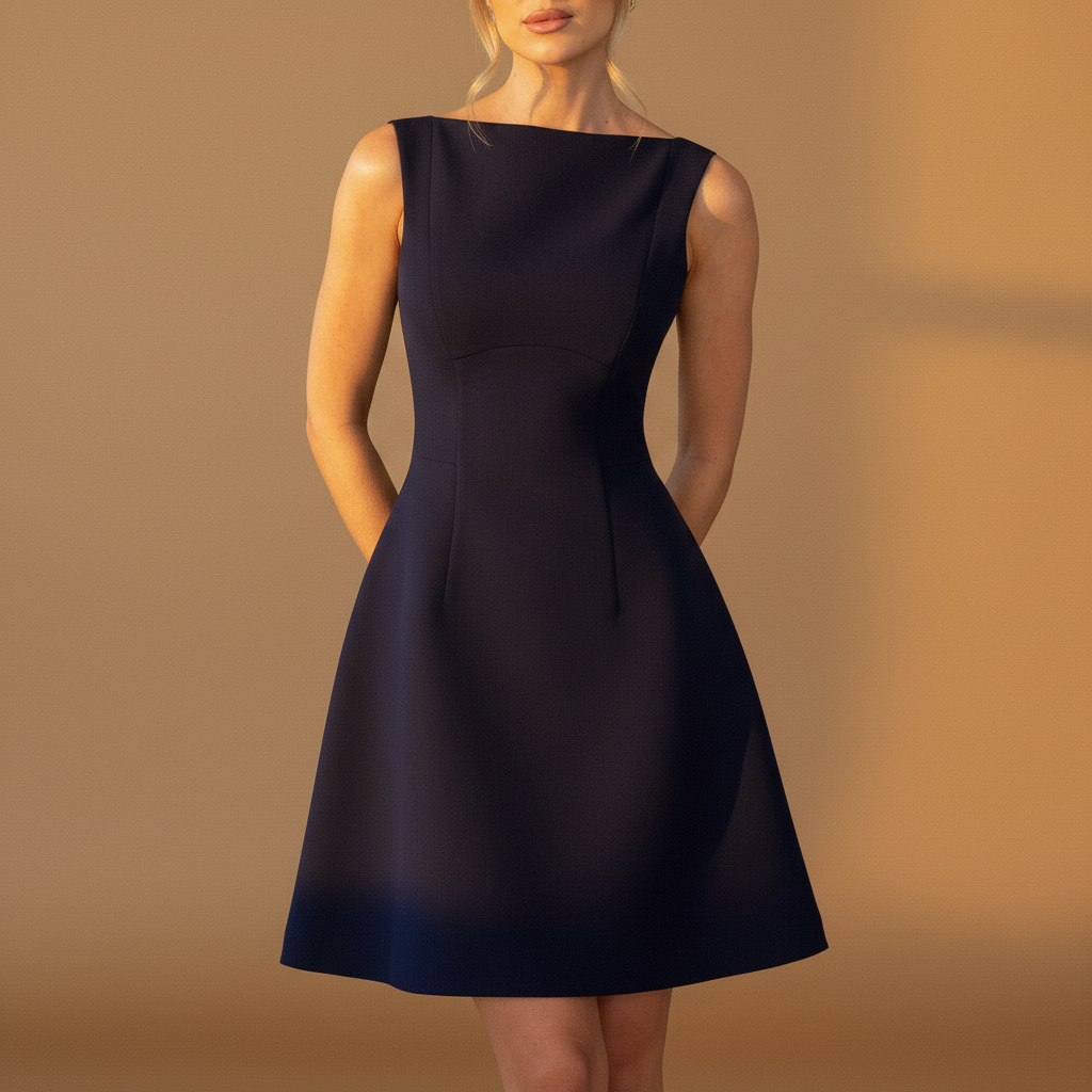 High neck bubble skirt mini dress for women | Sofia 4