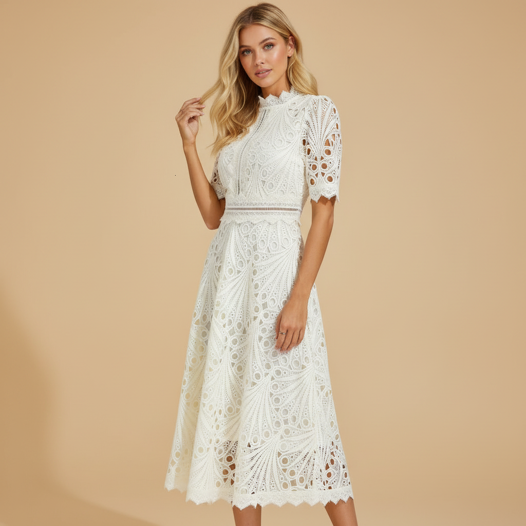 Lace midi dress for women | Milana 1