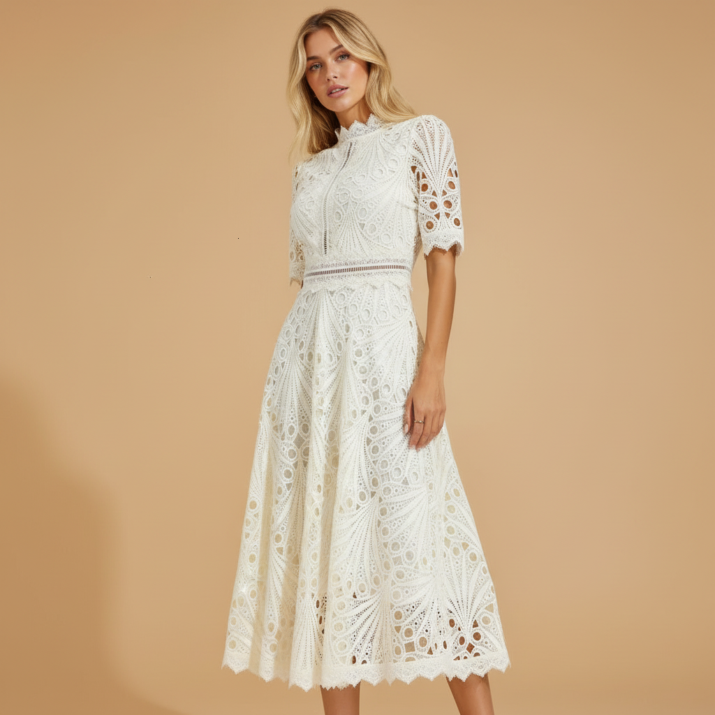 Lace midi dress for women | Milana 2