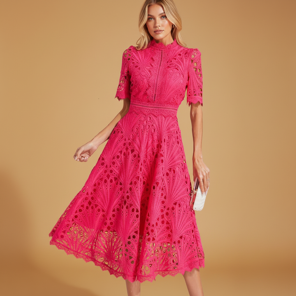 Lace midi dress for women | Milana 3