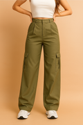 Lena | Women's Wide Leg Cargo Pants with Practical Side Pockets 0
