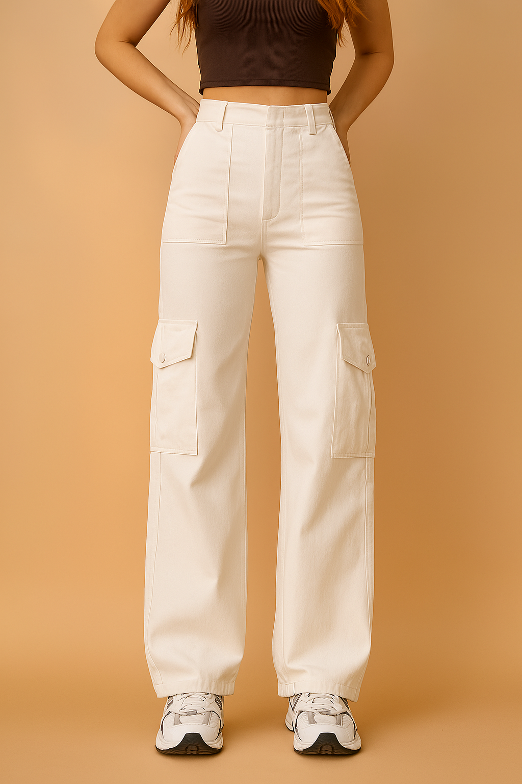 Lena | Women's Wide Leg Cargo Pants with Practical Side Pockets 2