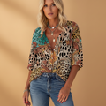 Leopard print V-neck casual shirt for women | Nina 2
