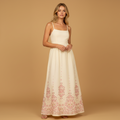 Linen blend loose maxi dress for women | Karina
