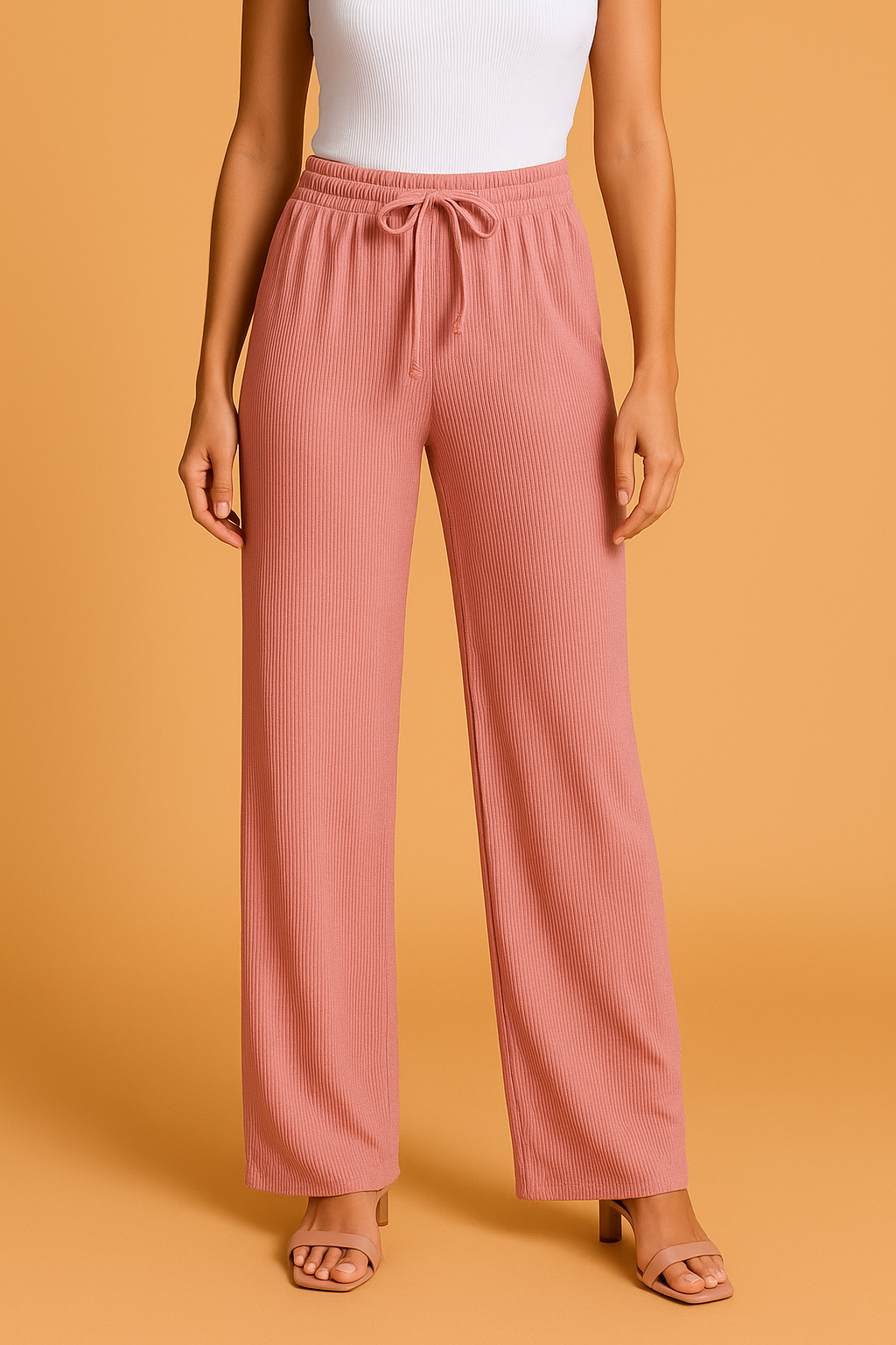 Mira | Women's Wide Lounge Pants with Elastic Waist and Tie for Comfort 0