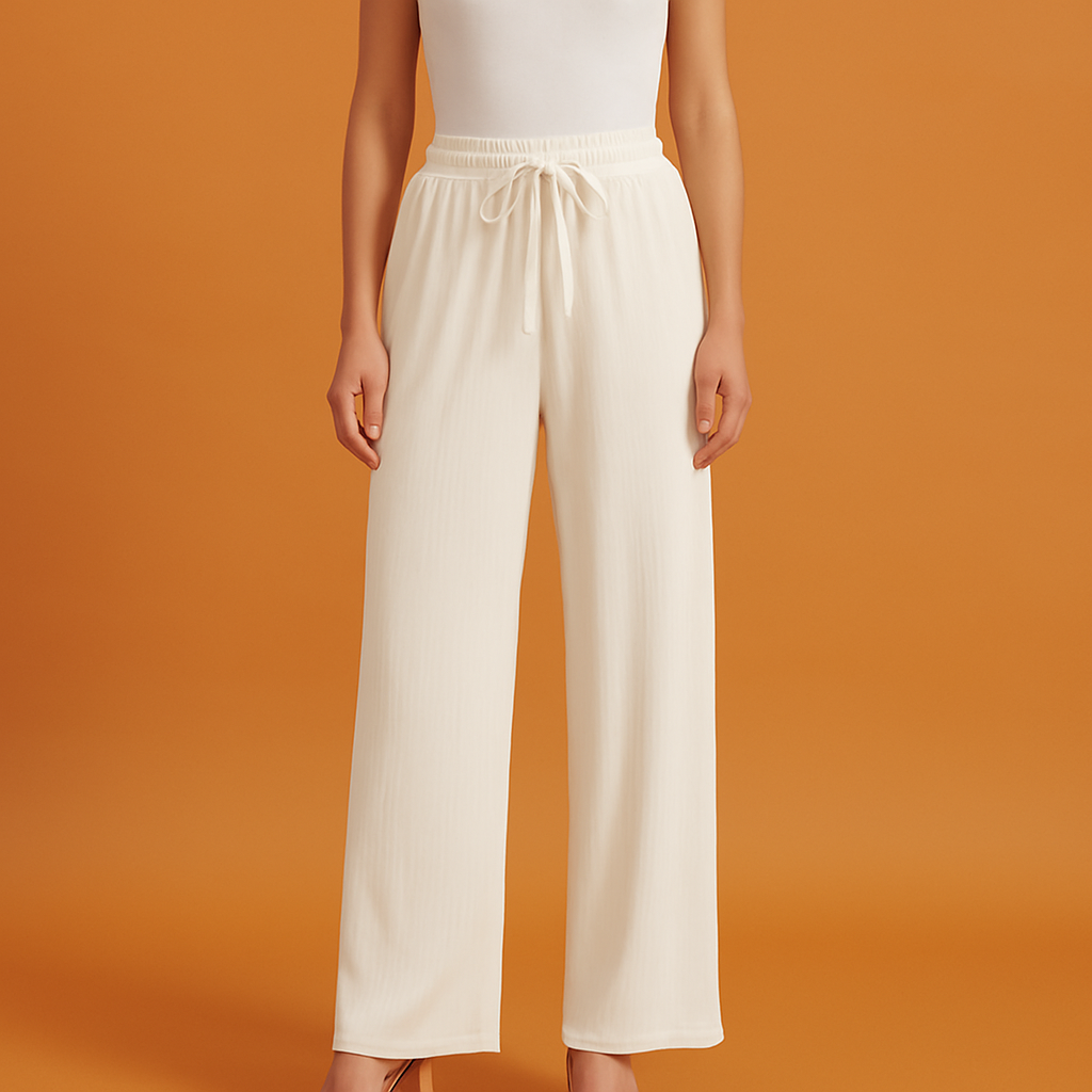 Mira | Women's Wide Lounge Pants with Elastic Waist and Tie for Comfort 1