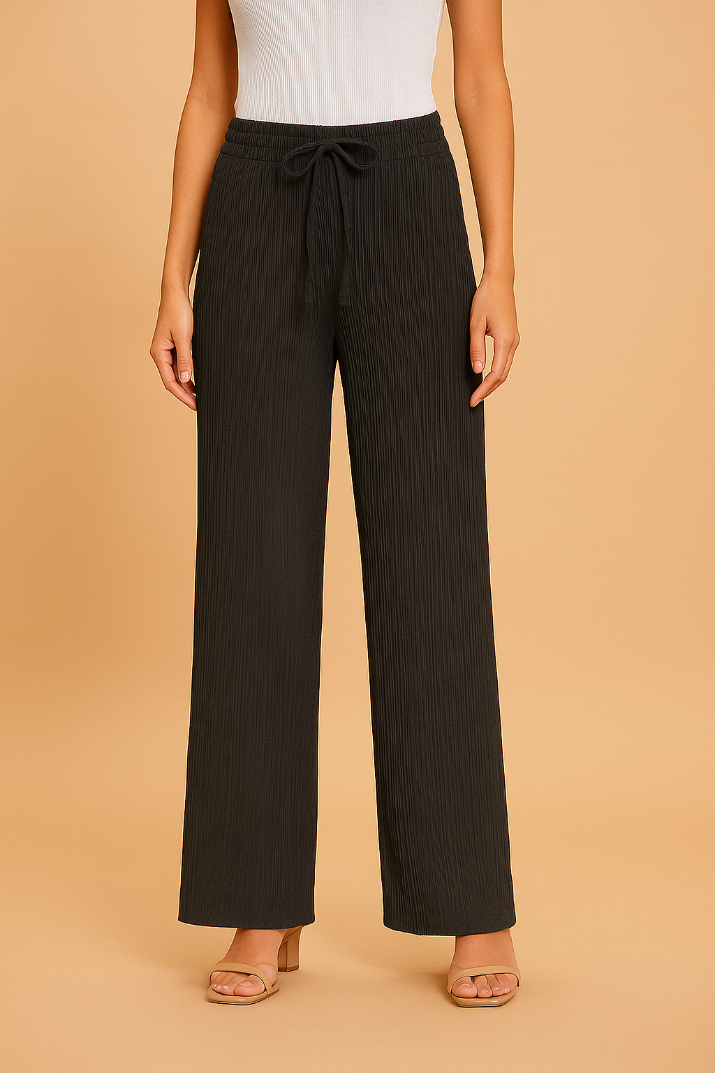 Mira | Women's Wide Lounge Pants with Elastic Waist and Tie for Comfort 2