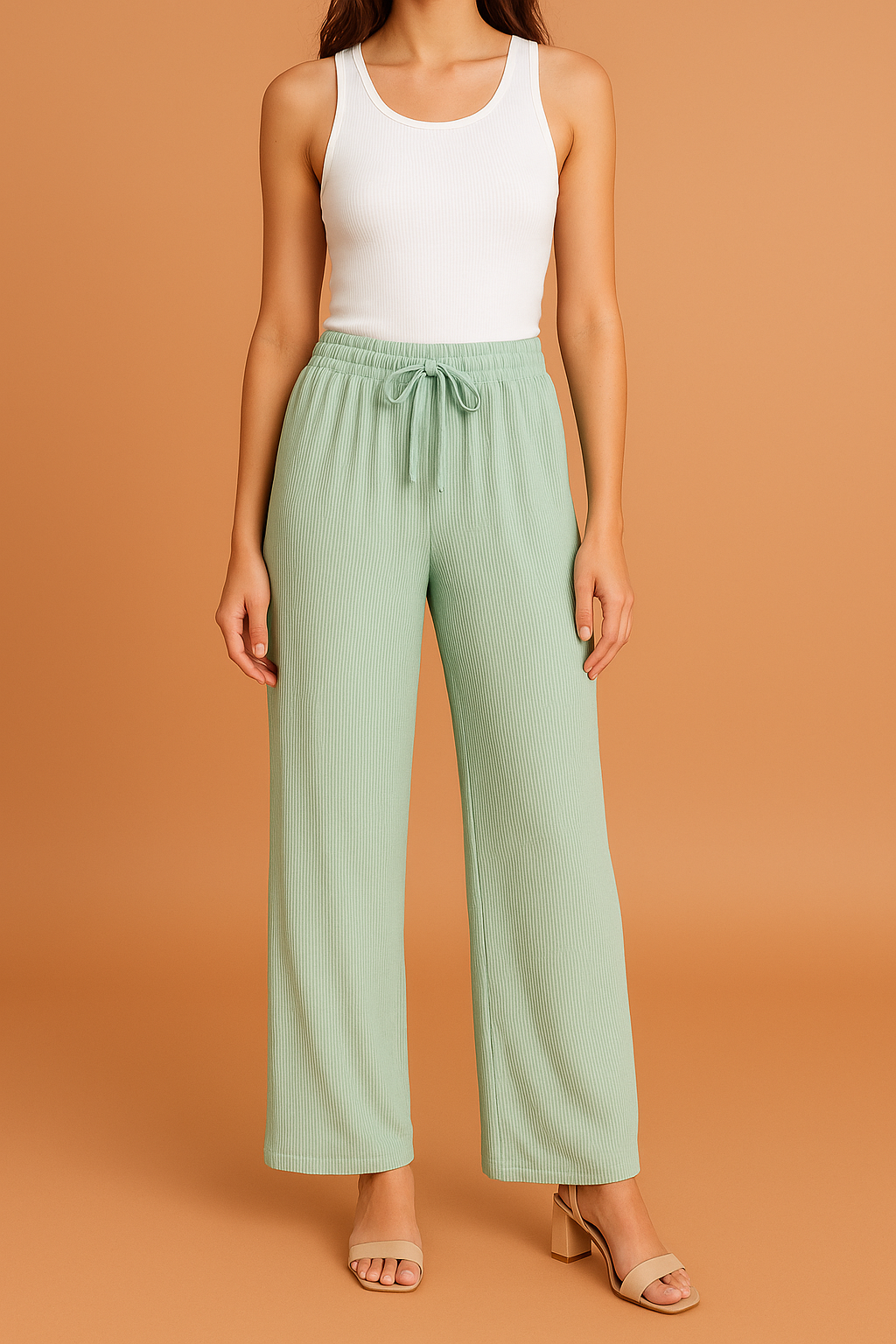 Mira | Women's Wide Lounge Pants with Elastic Waist and Tie for Comfort 3
