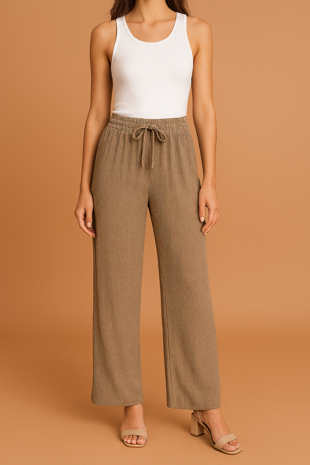 Mira | Women's Wide Lounge Pants with Elastic Waist and Tie for Comfort 4
