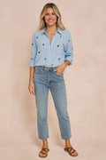 Soli | Women's Casual Classic Blouse with Button Fastening and Rolled-Up Sleeves 0
