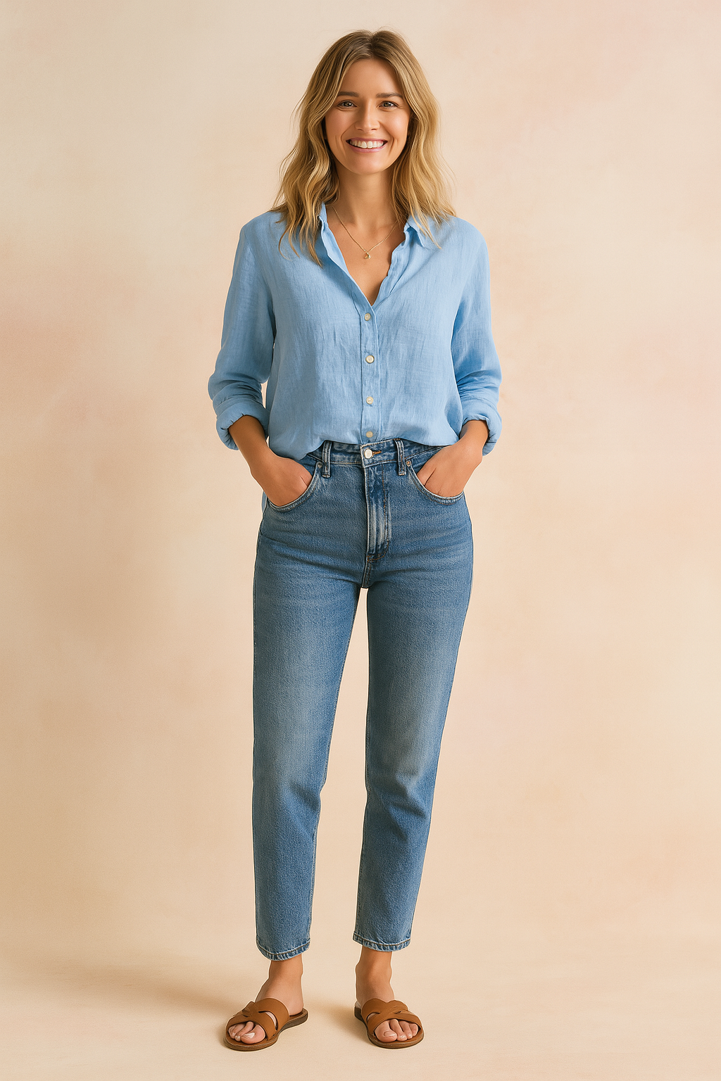 Soli | Women's Casual Classic Blouse with Button Fastening and Rolled-Up Sleeves 6