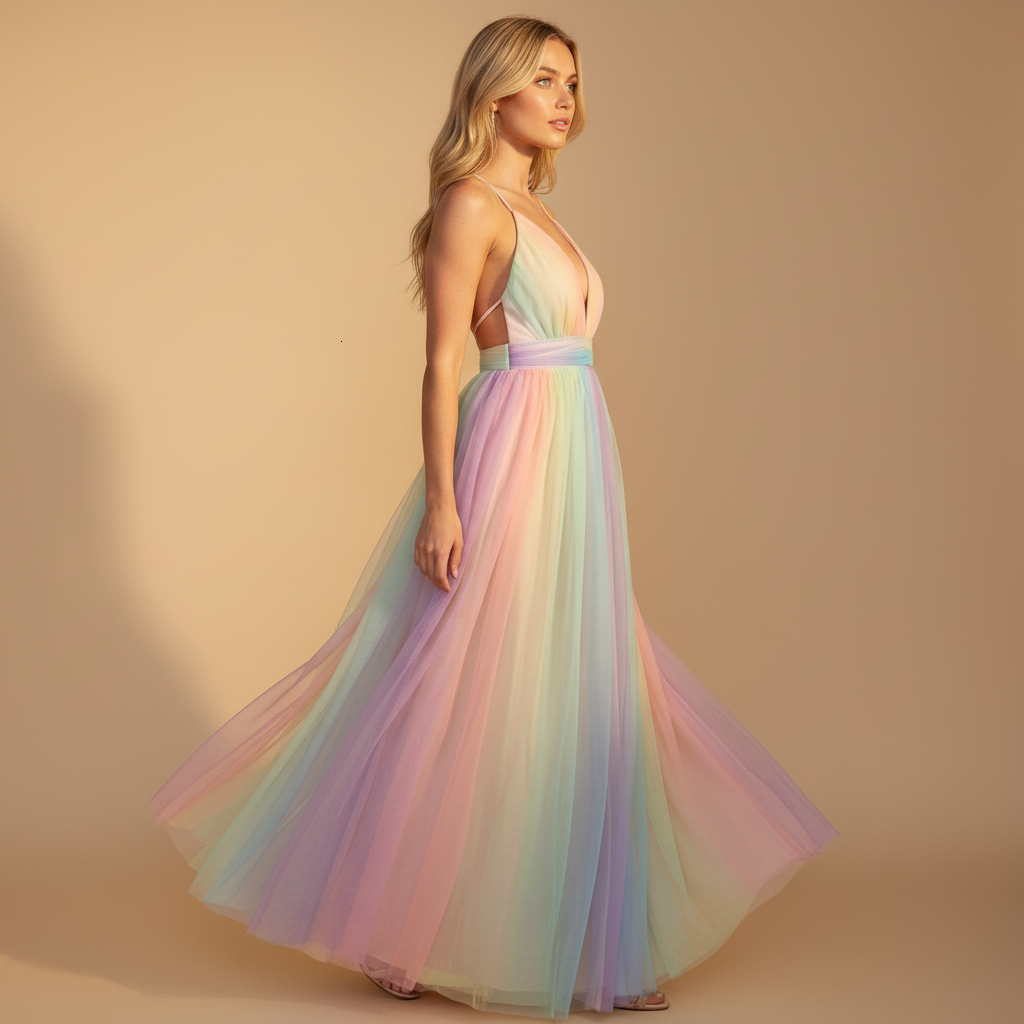 V-neck floral maxi dress with pockets for women | Elina 2
