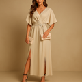 V-neck smart-casual dress for women | Leona 0