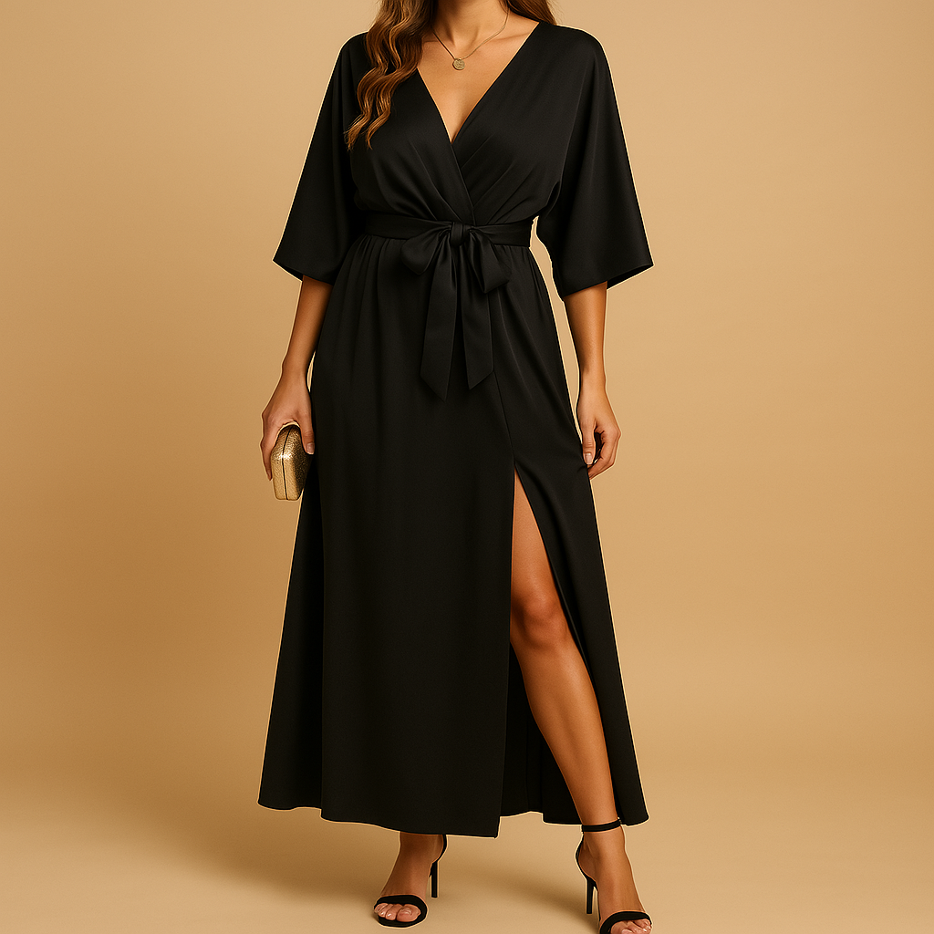 V-neck smart-casual dress for women | Leona 3
