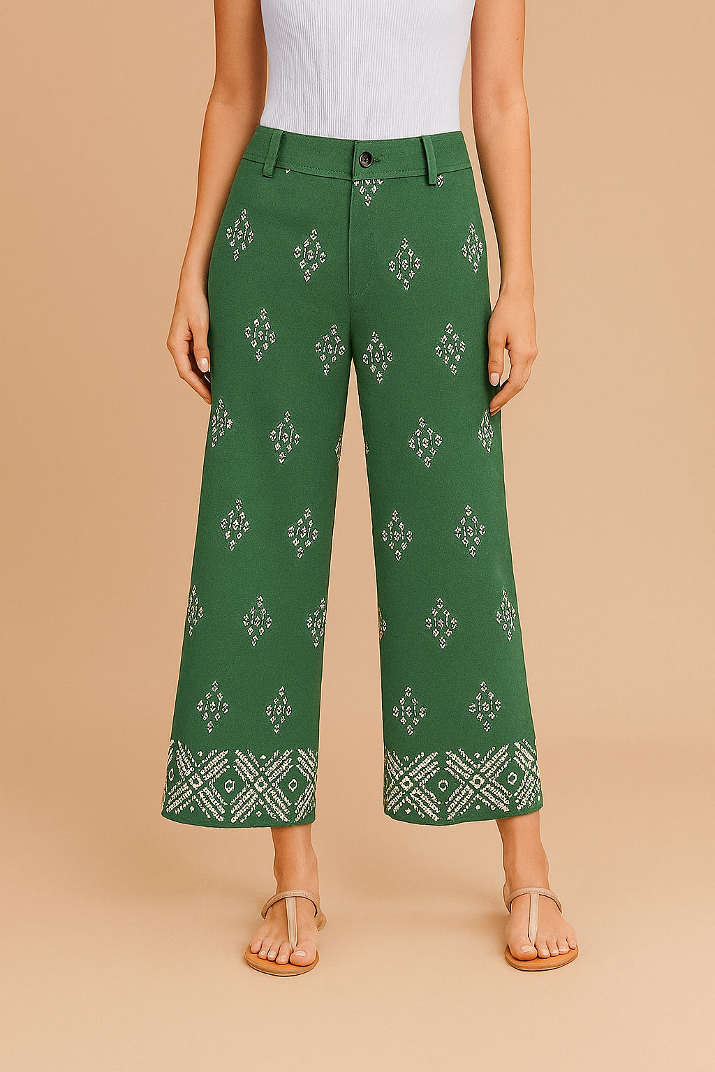 Zoya | High Waist Boho Patterned Womens Trousers for Summer Outings 1